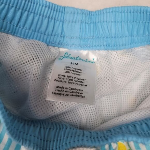 Floatimini NWOT blue and white striped pineapple swim trunks size 24months - Picture 3 of 3